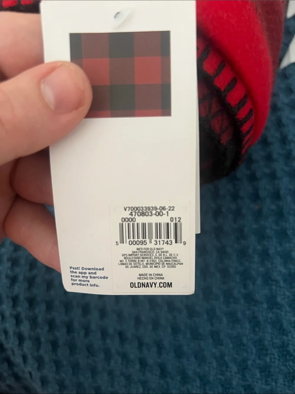 Old Navy Red and Dark Gray Plaid Fleece Throw